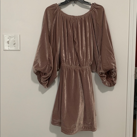 FREE PEOPLE Fortia Velvet Mini Dress Winter Bloom Dusty Rose Pink - Picture 7 of 13